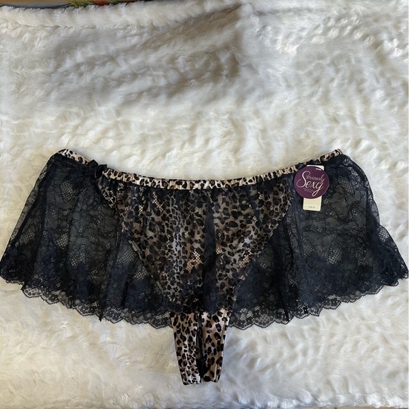 Cacique Other - Cacique Plus Size Sexy Lace Skirted Thong Panty Leopard Print Size 22-24 NWT